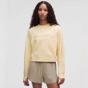 Lululemon Scuba Oversized Crewneck Pullover Wordmark Buttercream XL/XXL NWT